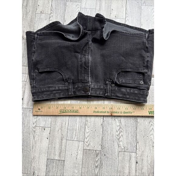 American Eagle Jean Shorts Size 6 Womens‎ Hi Rise Shortie Stretch Black Denim - Picture 8 of 8